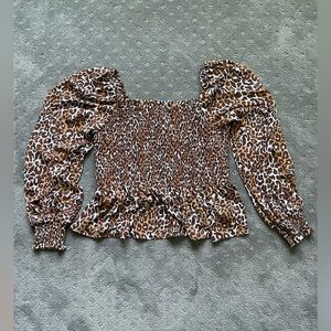 Lilly Pulitzer Brown Leopard Print Top